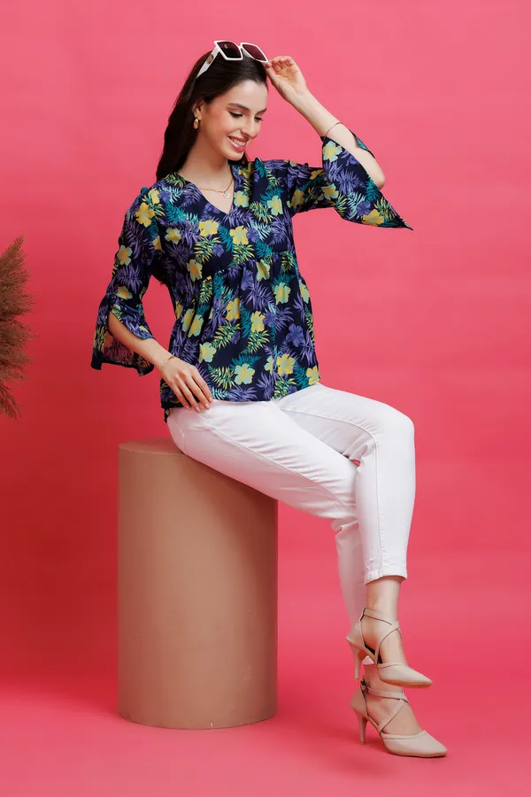 Tropical_Printed_Bell_Sleeves_Top