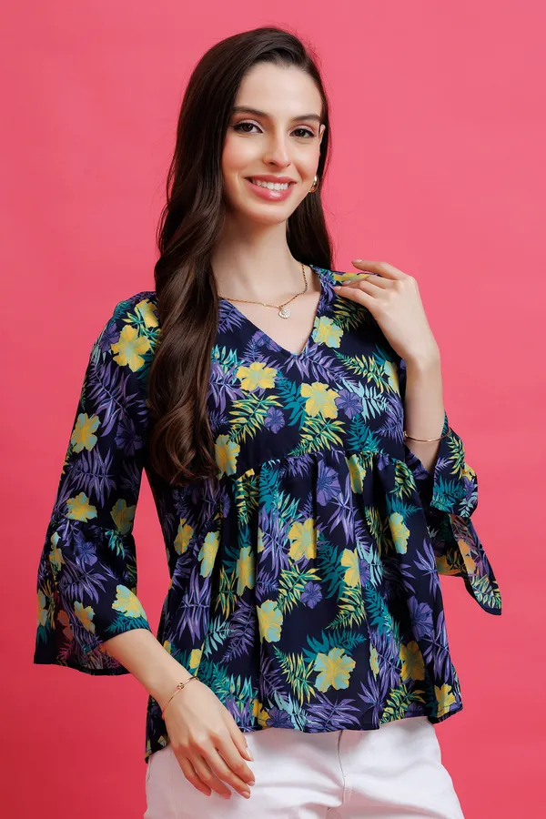Tropical_Printed_Bell_Sleeves_Top