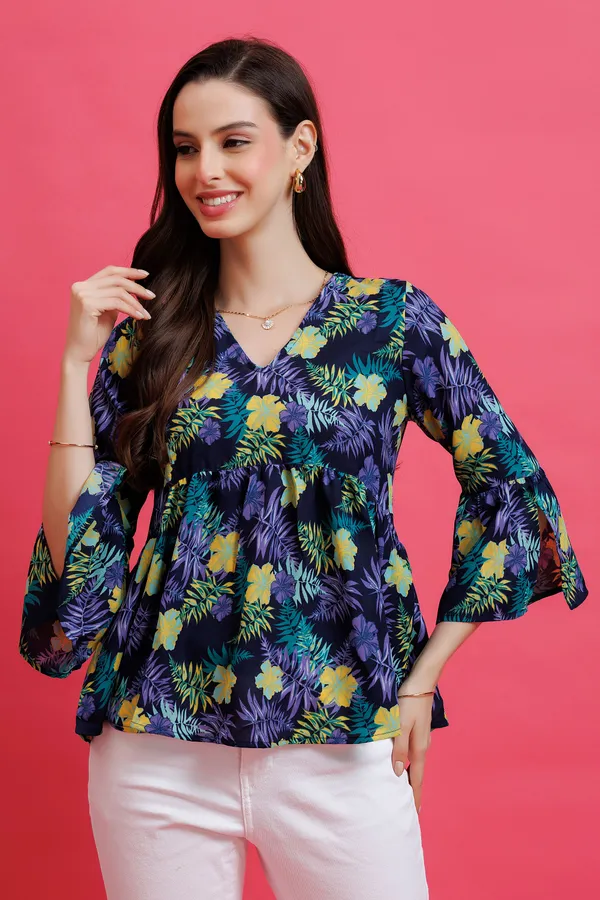 Tropical_Printed_Bell_Sleeves_Top