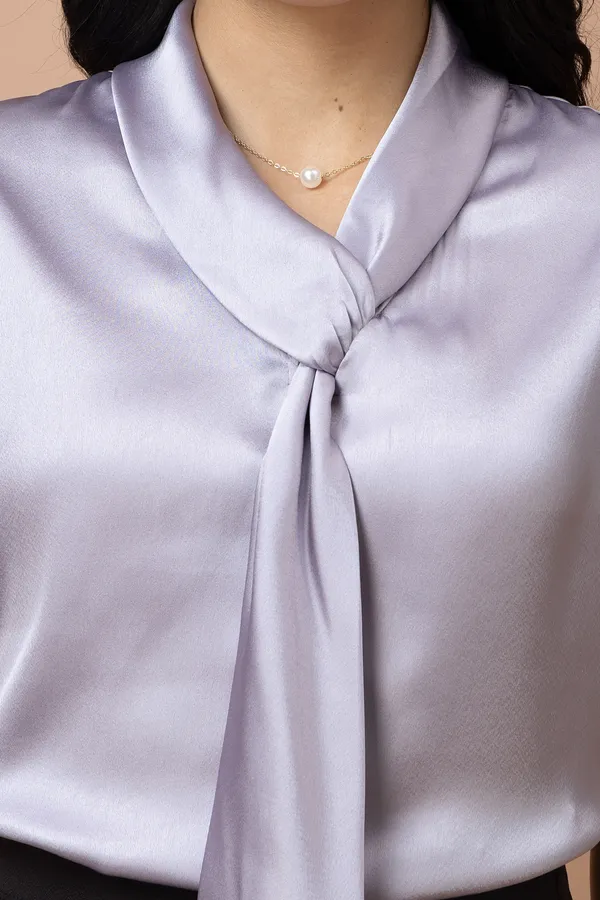 Tie-Up_Neck_Kimono_Sleeves_Casual_Satin_Top