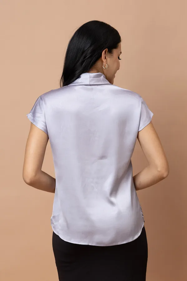 Tie-Up_Neck_Kimono_Sleeves_Casual_Satin_Top