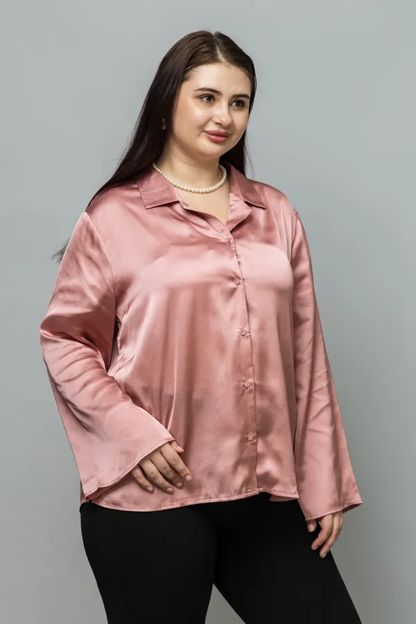 Flared_Sleeves_Casual_Satin_Shirt