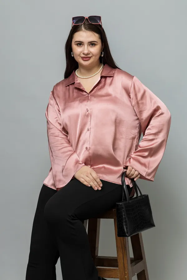 Flared_Sleeves_Casual_Satin_Shirt