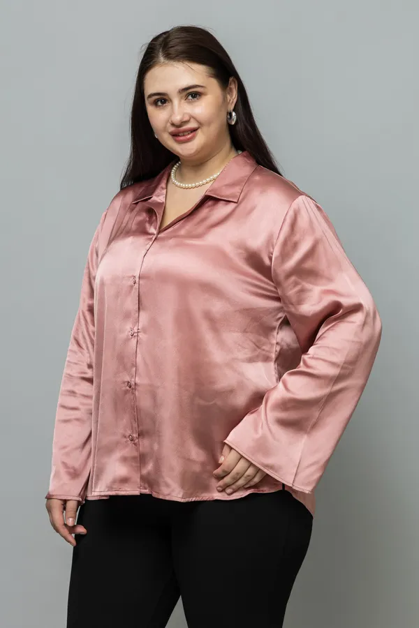 Flared_Sleeves_Casual_Satin_Shirt