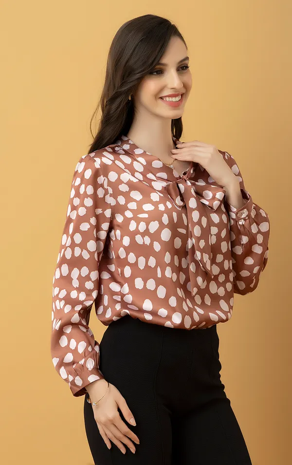 Tie-Up_Neck_Cuffed_Sleeves_Top