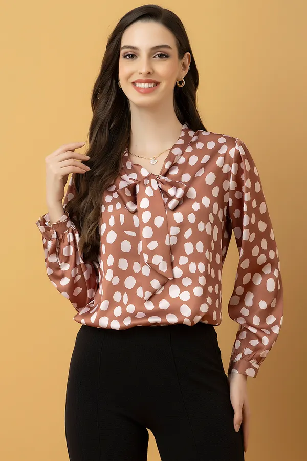 Tie-Up_Neck_Cuffed_Sleeves_Top