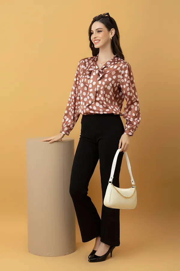 Tie-Up_Neck_Cuffed_Sleeves_Top
