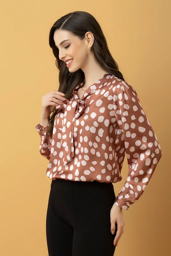 Tie-Up_Neck_Cuffed_Sleeves_Top