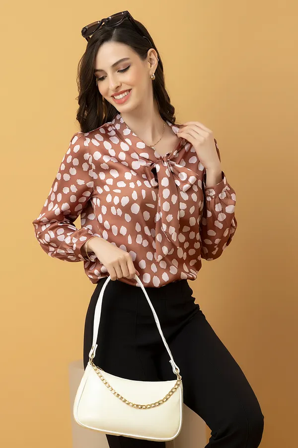 Tie-Up_Neck_Cuffed_Sleeves_Top