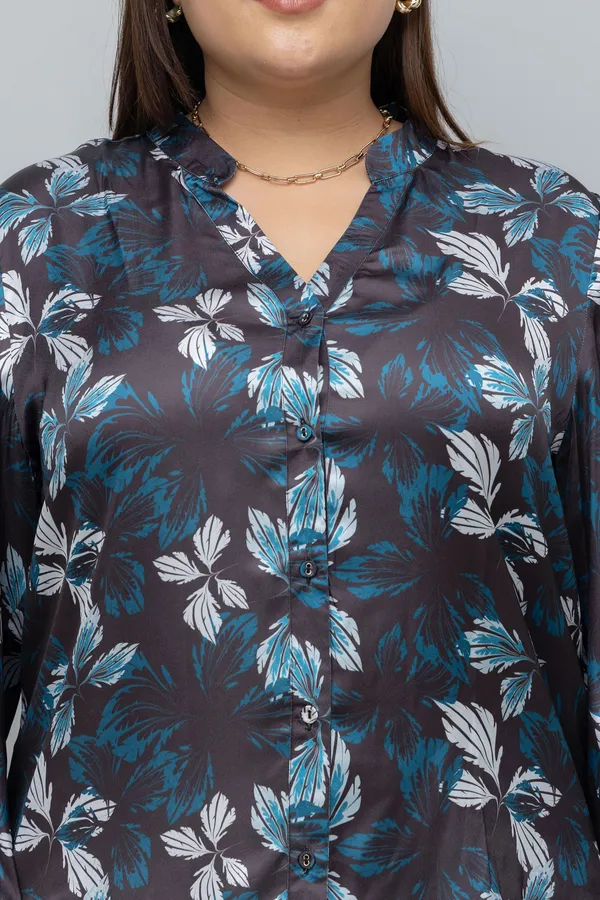 Women's_Plus_Size_Floral_Print_Satin_Shirt