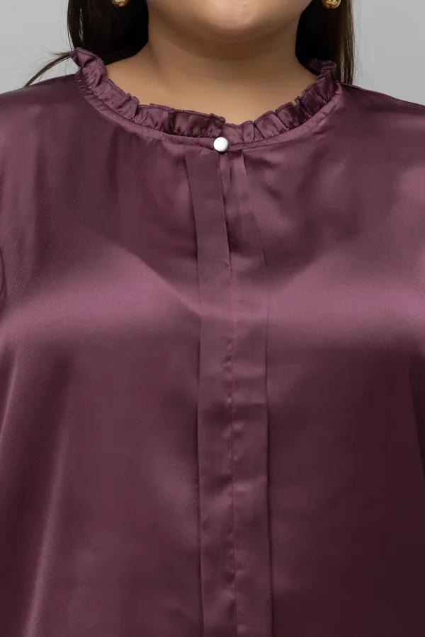 Women's_Plus_Size_Tulip_Sleeves_Satin_Top