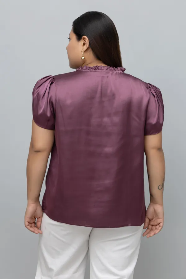 Women's_Plus_Size_Tulip_Sleeves_Satin_Top