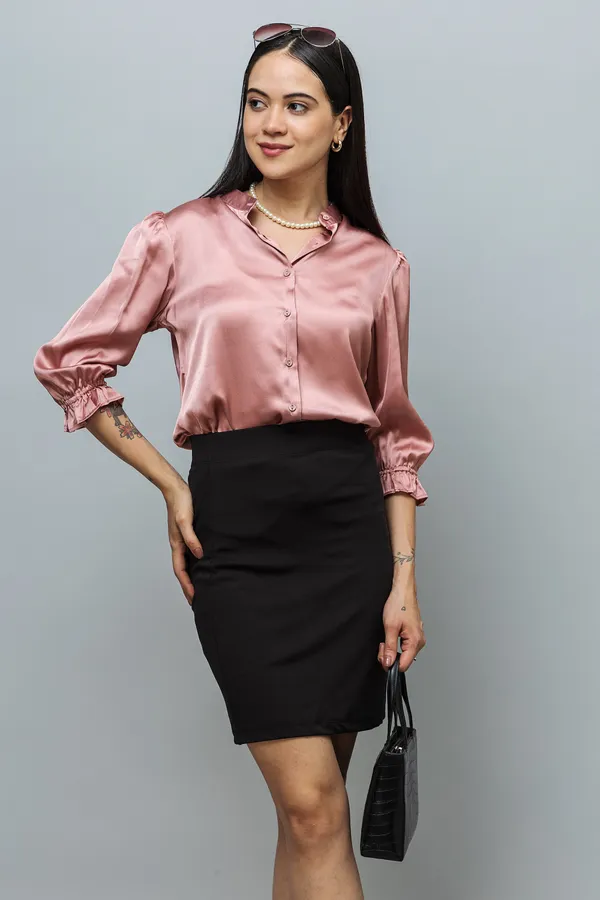 Spread_Collar_Elasticated_Sleeves_Satin_Shirt