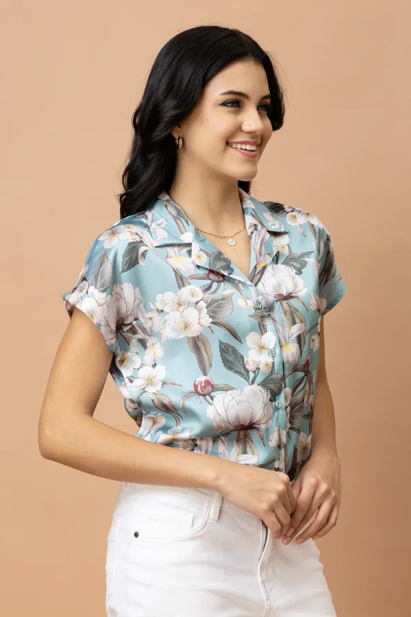 Floral_Printed_Cuban_Collar_Satin_Shirt