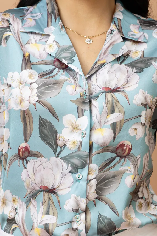 Floral_Printed_Cuban_Collar_Satin_Shirt
