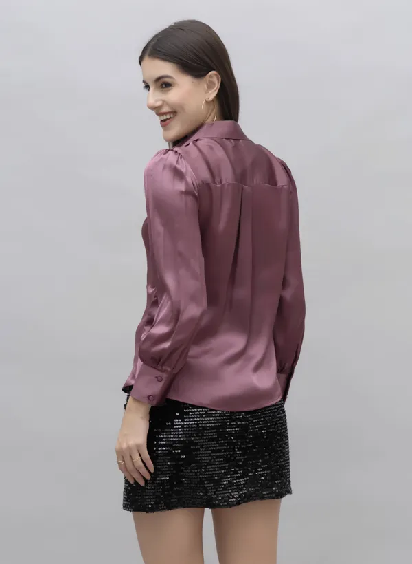 Purple_Satin_Solid_Full_Sleeve_Hip_Length_Shirt_For_Women
