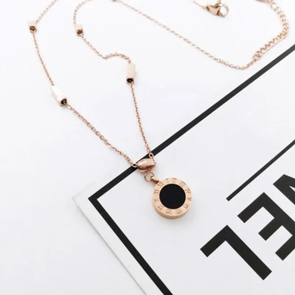 Rose_Gold_Roman_Alphabet_Black_And_White_Double-Sided_Round_Titanium_Steel_Cubic_Zirconia_rose_Gold-plated_Plated_Alloy,_Stainless_Steel