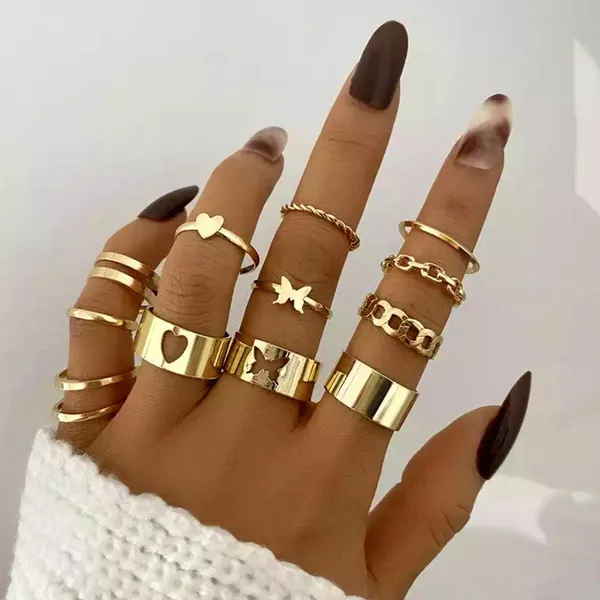 Women_Set_of_12_Gold-Plated_Adjustable_Finger_Ring