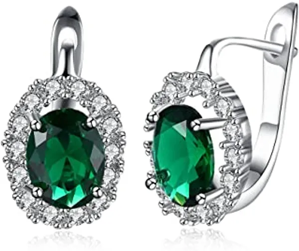 Silver_&__Green_Premium_Alloy_Earrings_For_Women