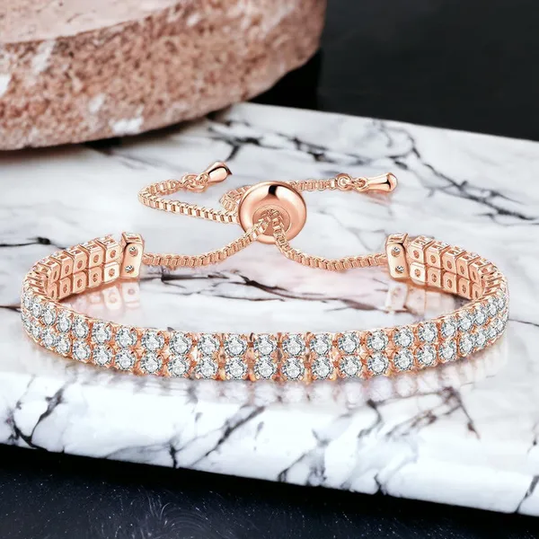 Rose_Gold_Plated_Dual_Strand_Round_Cut_Cubic_Zirconia_White_Matrix_Tennis_Bracelet