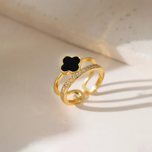 Gold_Plated_Anti_Tarnish_Stainless_Steel_Clover_Themed_Adjustable_Finger_Ring