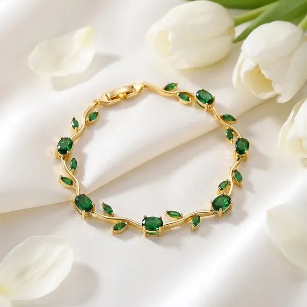 Gold_Plated_Green_Stones_Studded_Anti_Tarnish_Tulip_Bracelet