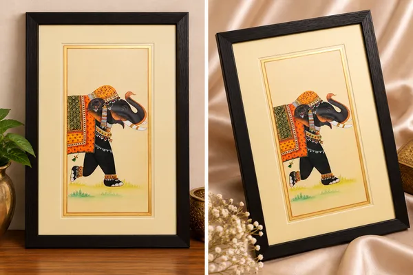 Hand-Painted_Royal_Rajasthani_Elephant_Painting_–_Traditional_Indian_Miniature_Wall_Art