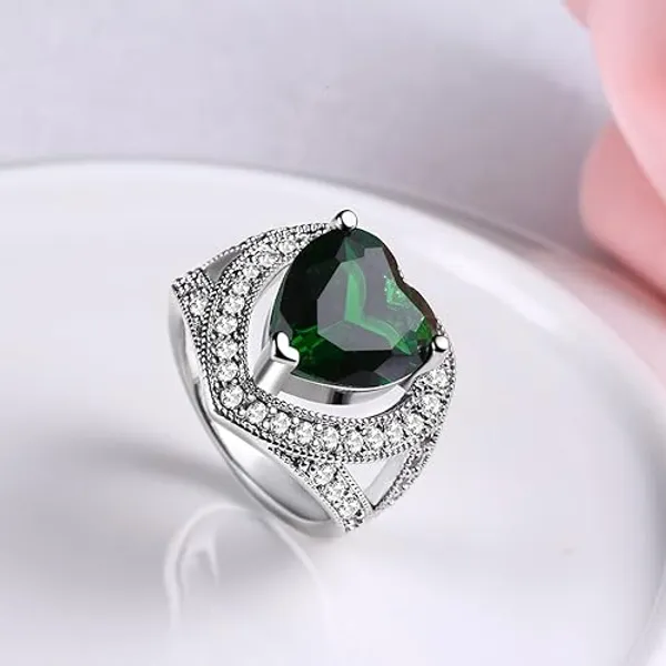 Silver_&__Green_Premium_Alloy_Ring_For_Women