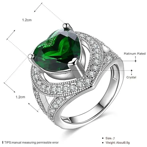 Silver_&__Green_Premium_Alloy_Ring_For_Women