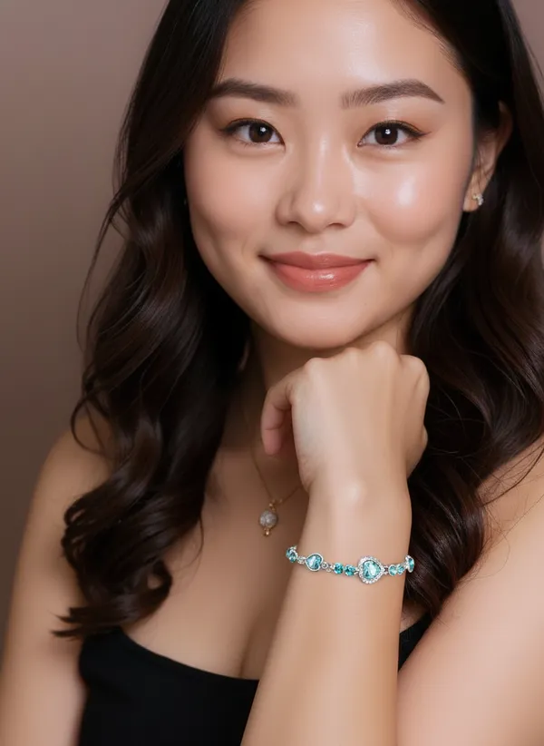 Silver_&__Blue_Premium_Alloy_Bracelets_For_Women