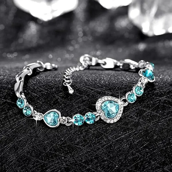 Silver_&__Blue_Premium_Alloy_Bracelets_For_Women