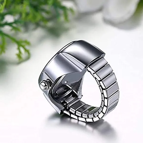 Silver_&__Pink_Premium_Alloy_watch_Ring_For_Women