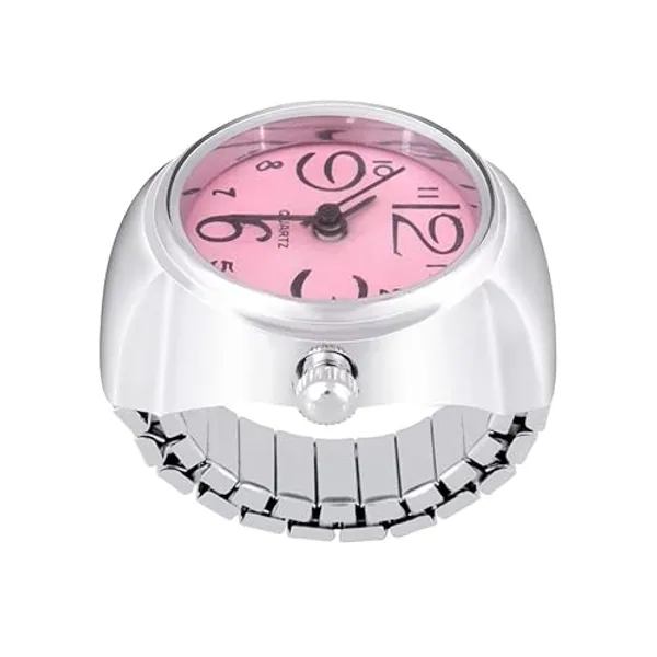 Silver_&__Pink_Premium_Alloy_watch_Ring_For_Women