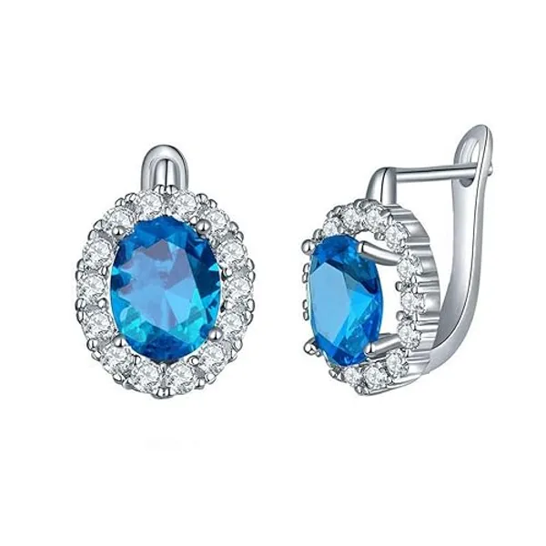 Silver_&__Blue_Premium_Alloy_Earrings_For_Women