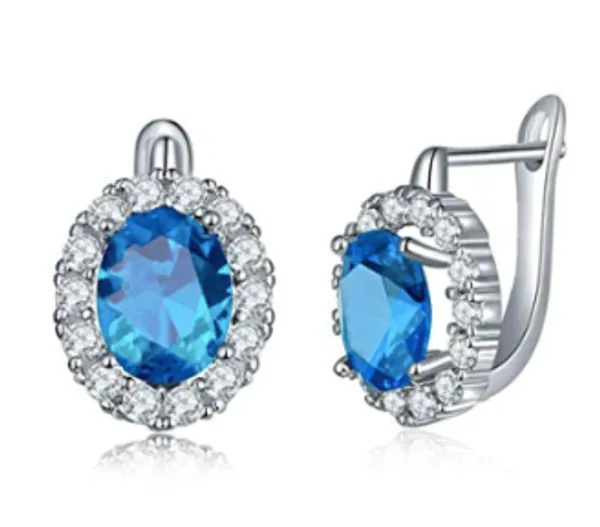 Silver_&__Blue_Premium_Alloy_Earrings_For_Women