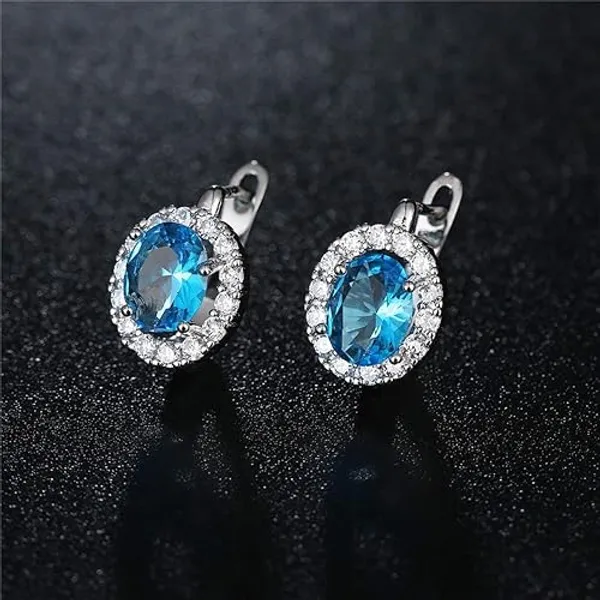 Silver_&__Blue_Premium_Alloy_Earrings_For_Women
