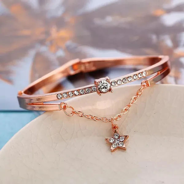 Rose_Gold_Plated_Star_inspired_Stone_Studded_Korean_Bracelet_For_Women_and_Girls