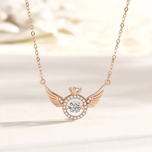 Angel_Wings_Smart_Clavicle_Necklace_Rose_Gold_Necklace_Chain_For_Girls_and_Women_Diamond_Copper_Plated_Stainless_Steel_Chain