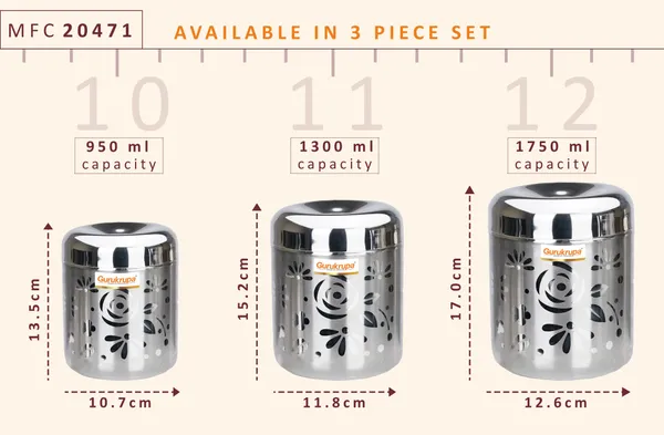 Pack_Of_3_Stainless_Steel_Canister_With_Mattrix_Finish_-_10X12-20471