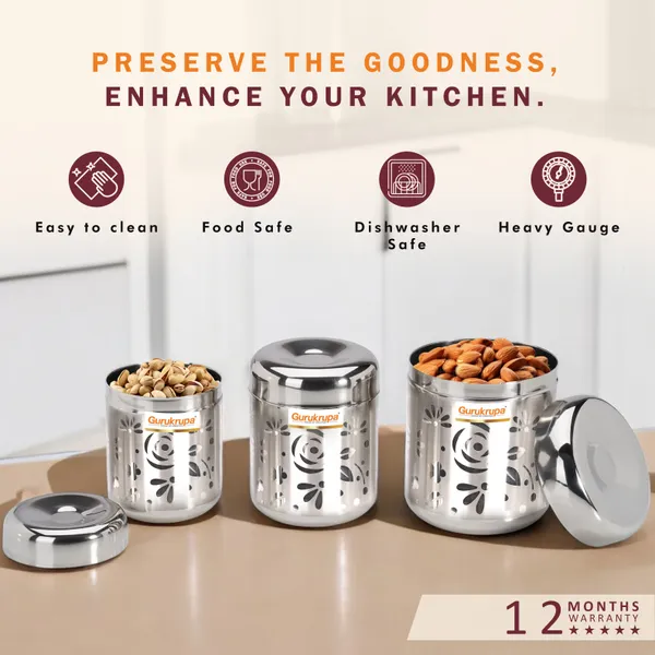 Pack_Of_3_Stainless_Steel_Canister_With_Mattrix_Finish_-_10X12-20471