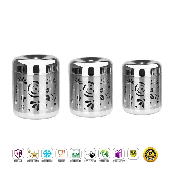 Pack_Of_3_Stainless_Steel_Canister_Set-For_Storage_-Tea,Suger,Cofi,Grain,Dry_Fruit_Designer_Canister-Elegence_Look_For_Your_Kitchen_Canister_Set