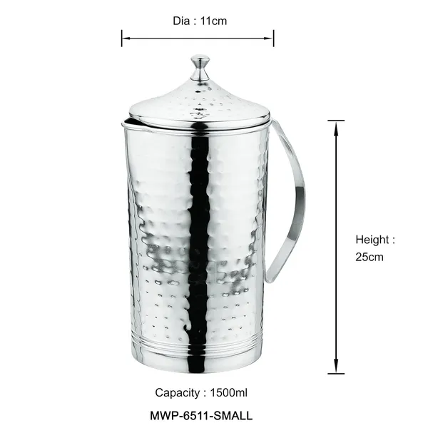 Stainless_Steel_Stylish_&Trendy_Look_Handcrafted_Hammered_Water_Pitcher-Jug-MATHAR_WATER_PITCHER_-A-6511_-1.5_LTR