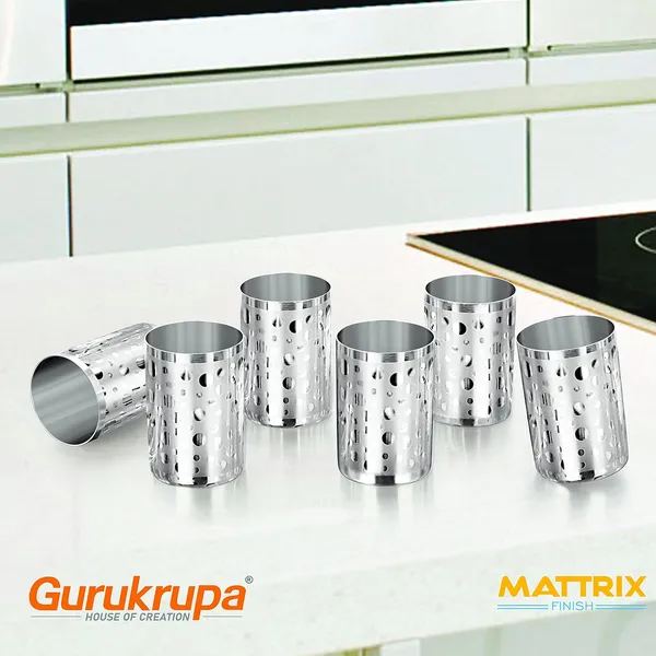 Stainless_Steel_Designer_Have_Very_Good_&_Unique_Aesthetical_Designs_Glass_6_Pcs_(_MATTRIX_-2030_-BUBBLE)