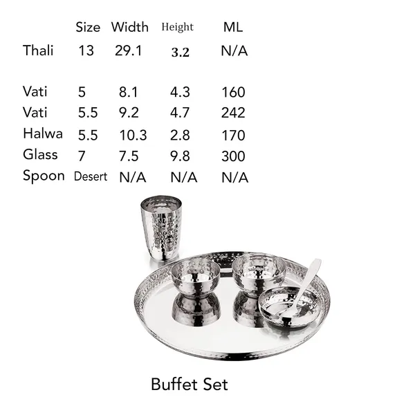Stainless_Steel_Hammered_Finish_Dinner/Buffet_Set-13_No-_Set_Of_12_Pcs-MTB-6713-C-12_PCS_SET