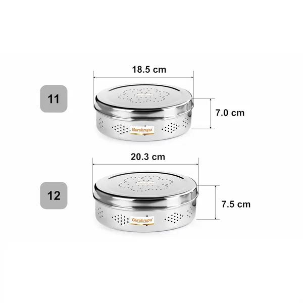 Pack_Of_2_Stainless_Steel_Kothmir_Dabba_(Size:_11X12)_Durable_&_Rust-Free_Storage_Containers_Premium_Kitchen_Box_For_Coriander,_Spices_&_Herbs_Elegant_Silver_Finish-KOTHMIR_DABBA-11X12