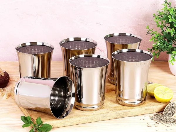 Stainless_Steel_Plain_Finish_Pari_Glass_Set_-_6_Pieces_(250_Ml)_Silver_Tumbler_For_Water,_Juice_And_Milk_Elegant_And_Long_Lasting_Drinkware
