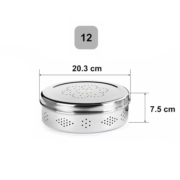 Silver_Stainless_Steel_Vantilation_Box_Food_Safe-Storage_For_Leafy_Vegetable_Or_Spices_Or_Fruits_Hole_Puri_Dabba/Container