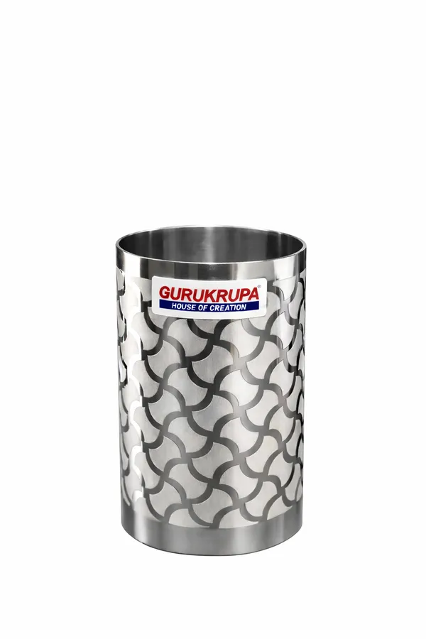 Gurukrupa_Amrapali_Laser_Finish_Stainless_Steel_Glass_250ml_|_Designer_Mirror_Polish_Tumbler_|_Premium_Drinking_Glass_|_Food_Grade_Steel_|_Durable_&_Rust_Resistant_