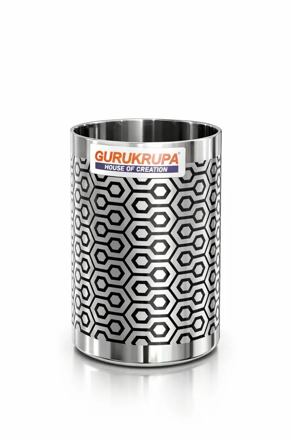 Gurukrupa_Amrapali_Laser_Finish_Stainless_Steel_Glass_250ml_|_Designer_Mirror_Polish_Tumbler_|_Premium_Drinking_Glass_|_Food_Grade_Steel_|_Durable_&_Rust_Resistant_
