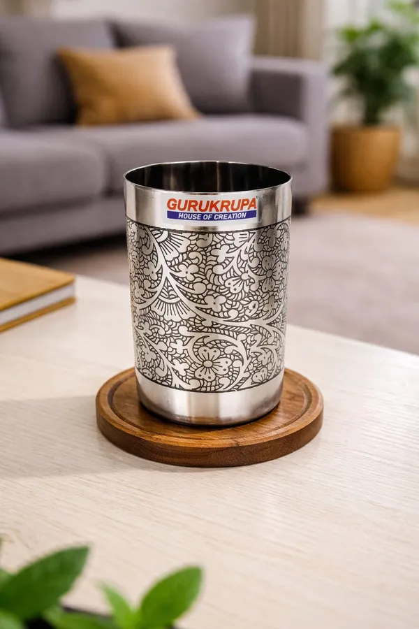 Gurukrupa_Amrapalli_Etching_Stainless_Steel_Tumbler_for_Water,_Juice,_Milk
